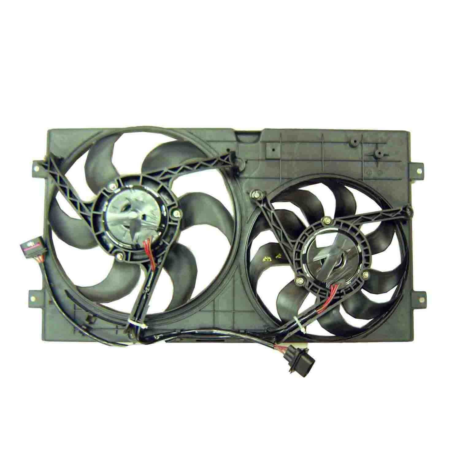 Engine Cooling Fan Assembly Motor/Blade/Shroud Dual Fan Assembly for Volkswagen Beetle 1998–2006