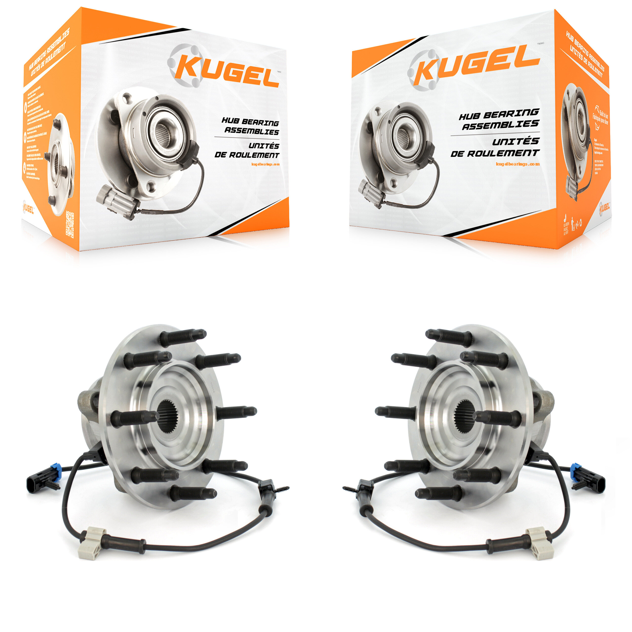 Front Wheel Bearing Hub Assembly Pair For Chevrolet GMC Silverado 1500 Sierra 2500 HD H2 K70-100403