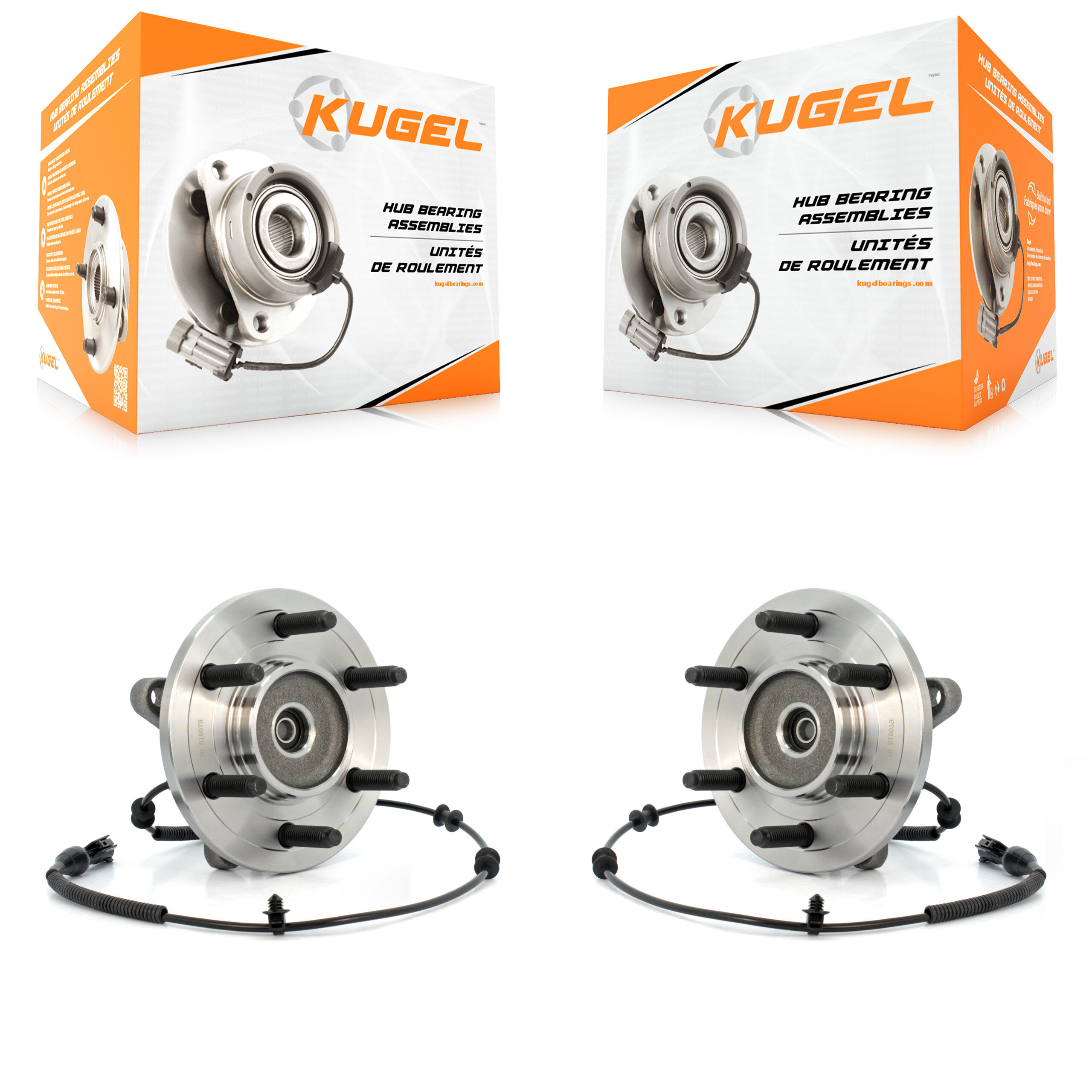 Front Wheel Bearing And Hub Assembly Pair For Ford F-150 Lincoln Mark LT K70-100415