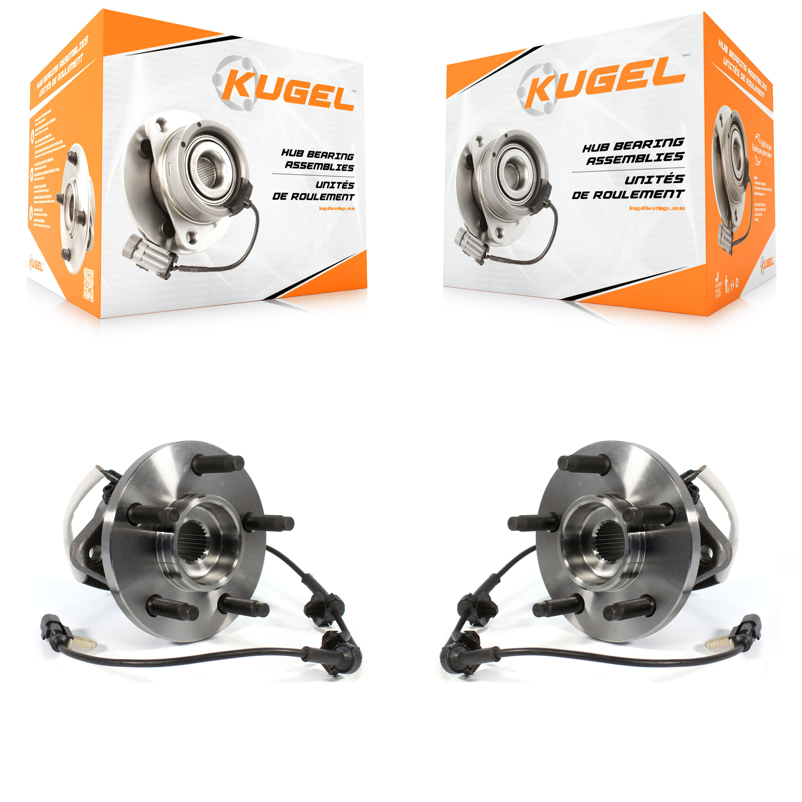 Front Wheel Bearing & Hub Assembly Pair For Ford Ranger Mazda B4000 Square Connector 4WD K70-100445
