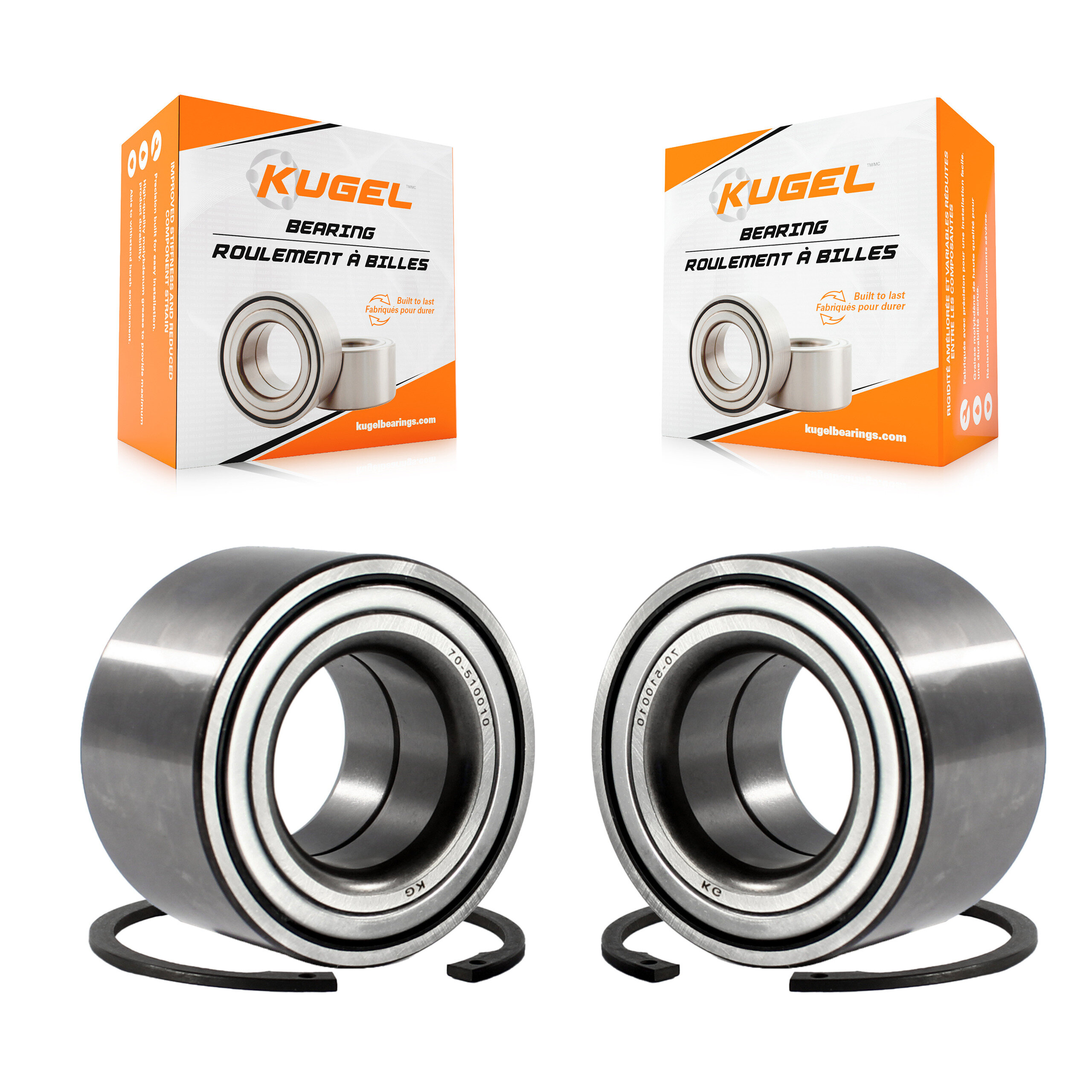 Front Wheel Bearing Pair For Mazda Ford Fusion 3 6 Lincoln MKZ Jaguar MPV Vanden Plas XKR K70-100488