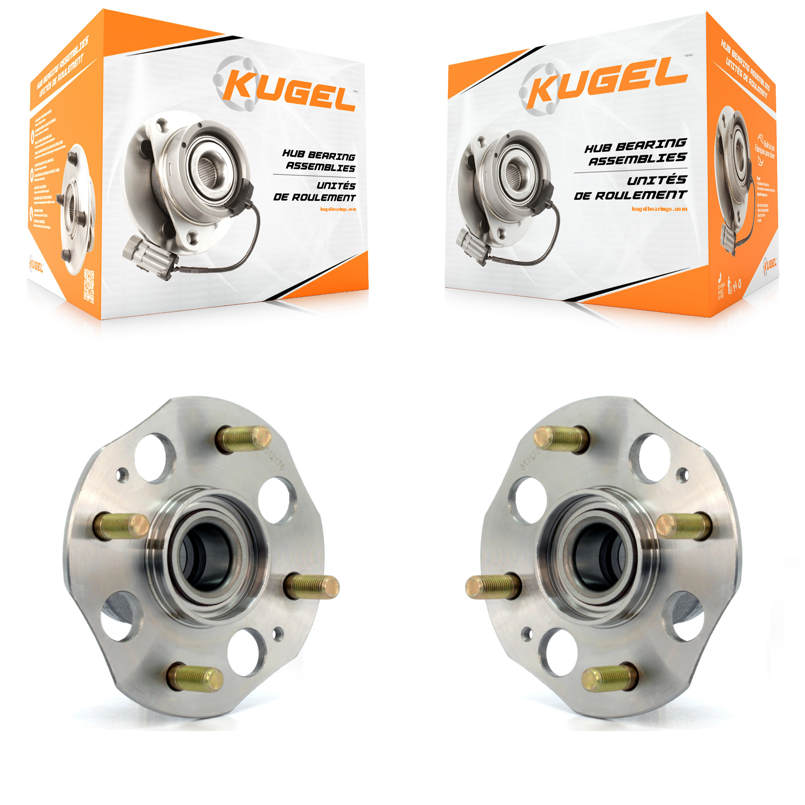 Rear Wheel Bearing Hub Assembly Pair For Honda Accord 2.3L with Drum rear brakes Non-ABS K70-100585