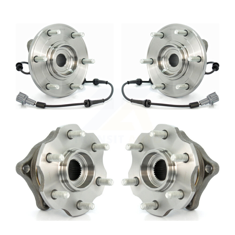 Front Rear Wheel Bearing & Hub Assembly Kit For 2008 Nissan Armada With Internal ABS K70-101297