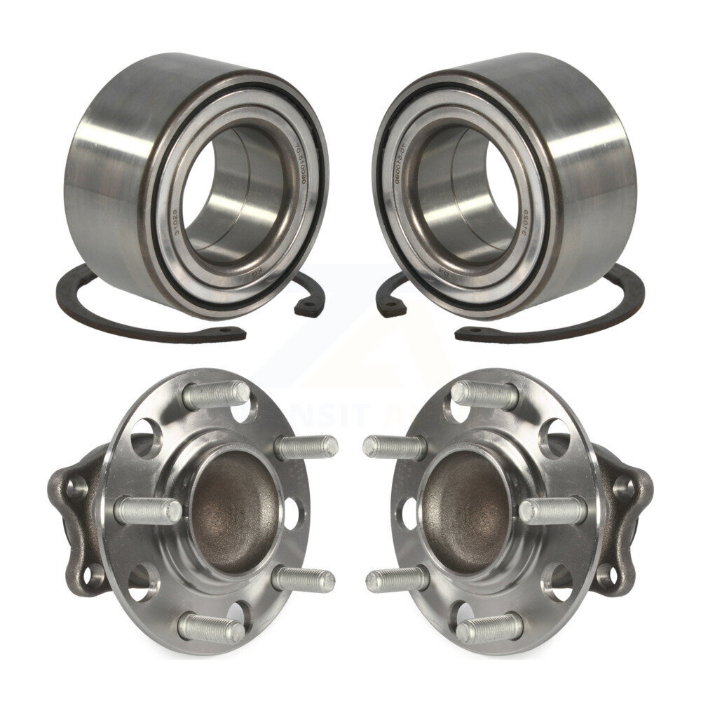 Front Rear Wheel Bearing & Hub Assembly Kit For 08-09 Mitsubishi Lancer FWD with Non-ABS K70-101635