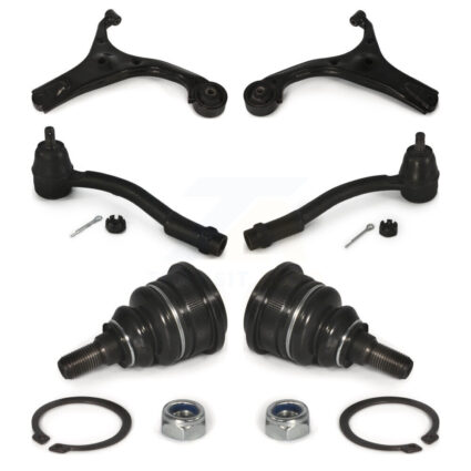 Front Control Arm With Tie Rod End Ball Joint Kit (6Pc) For 2006 Hyundai Accent Hatchback K72-101284