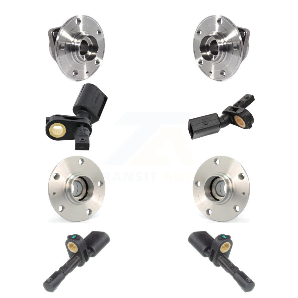 Front Rear Wheel Hub Bearing And ABS Sensor Kit (8Pc) For Volkswagen Golf SportWagen K7S-102799