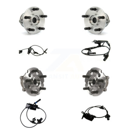 Front Rear Wheel Hub Bearing & Sensor Kit (8Pc) For Honda Pilot AWD with 3.5L 4-Wheel ABS K7S-102844