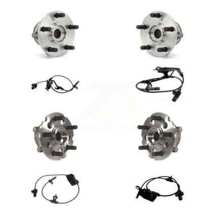 Front Rear Wheel Hub Bearing & Sensor Kit (8Pc) For Honda Pilot AWD with 3.5L 4-Wheel ABS K7S-102846
