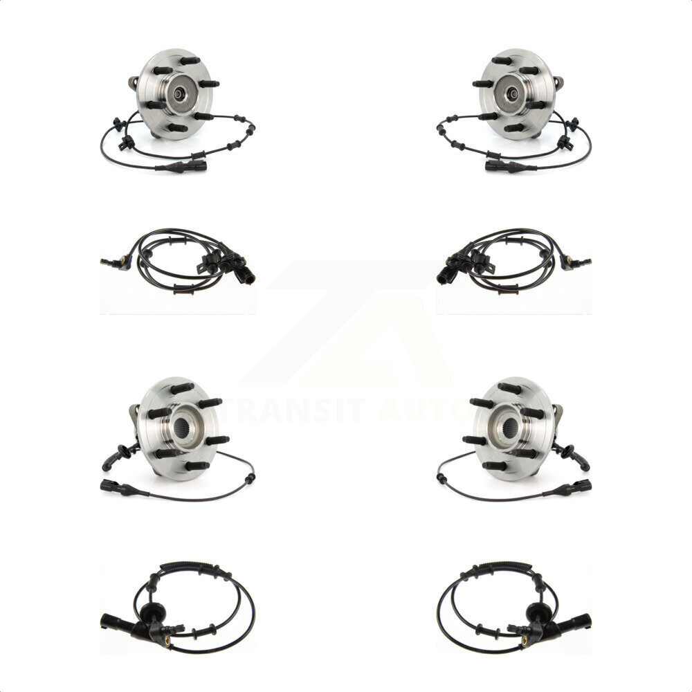 Front Rear Wheel Hub Bearing & Extra ABS Sensor Kit For Ford Expedition Lincoln Navigator K7S-102942