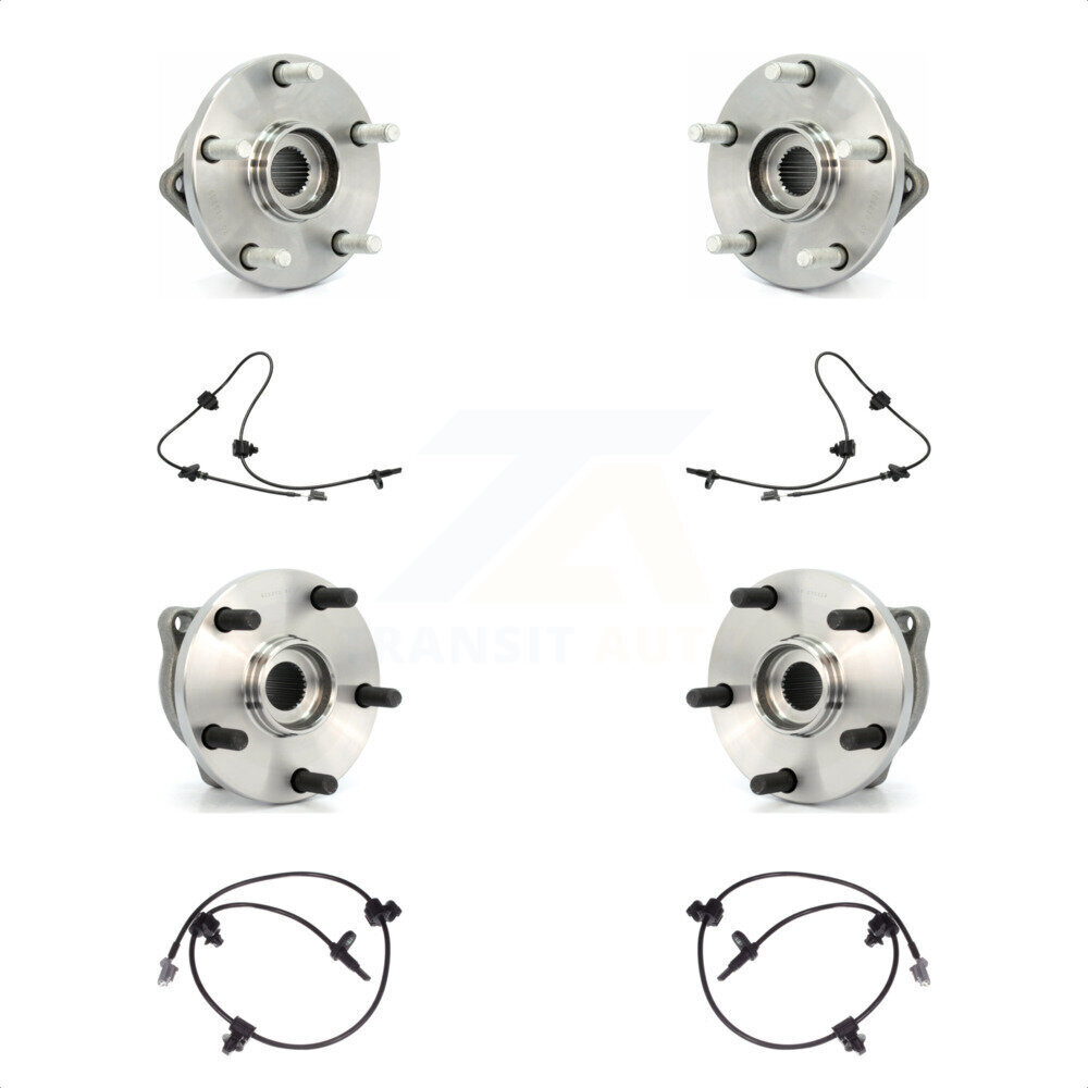 Front Rear Wheel Hub Bearing & Sensor Kit For 08-14 Subaru Tribeca 3.6L with 4-Wheel ABS K7S-102969