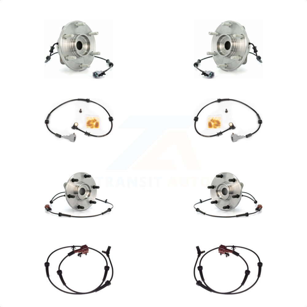 Front Rear Wheel Hub Bearing Extra ABS Sensor Kit For INFINITI QX56 5.6L with 4-Wheel K7S-103274