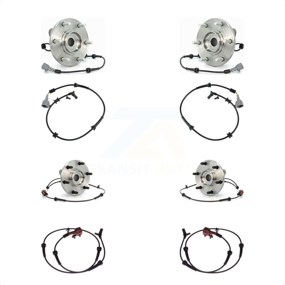 Front Rear Wheel Hub Bearing And Extra ABS Sensor Kit For Nissan Armada INFINITI QX56 K7S-103275