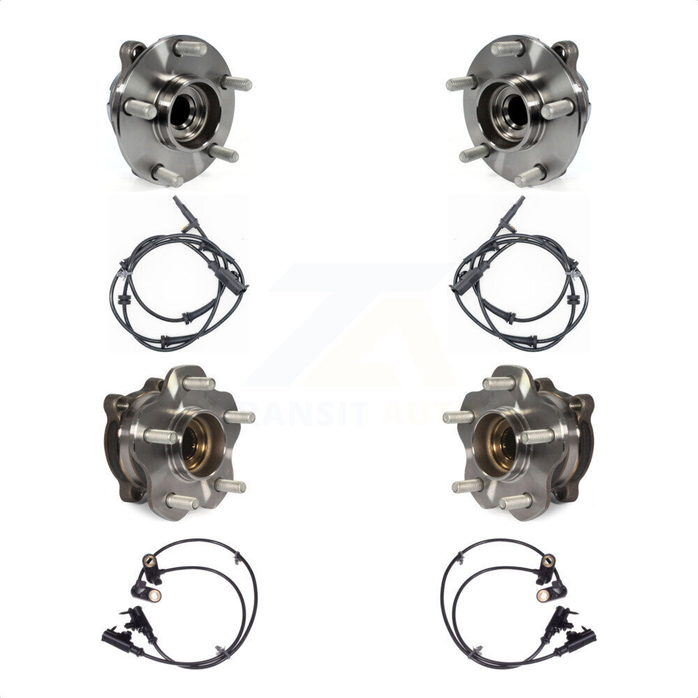 Front Rear Wheel Hub Bearing Sensor Kit For 06-07 INFINITI M35 RWD with 3.5L 4-Wheel ABS K7S-103277