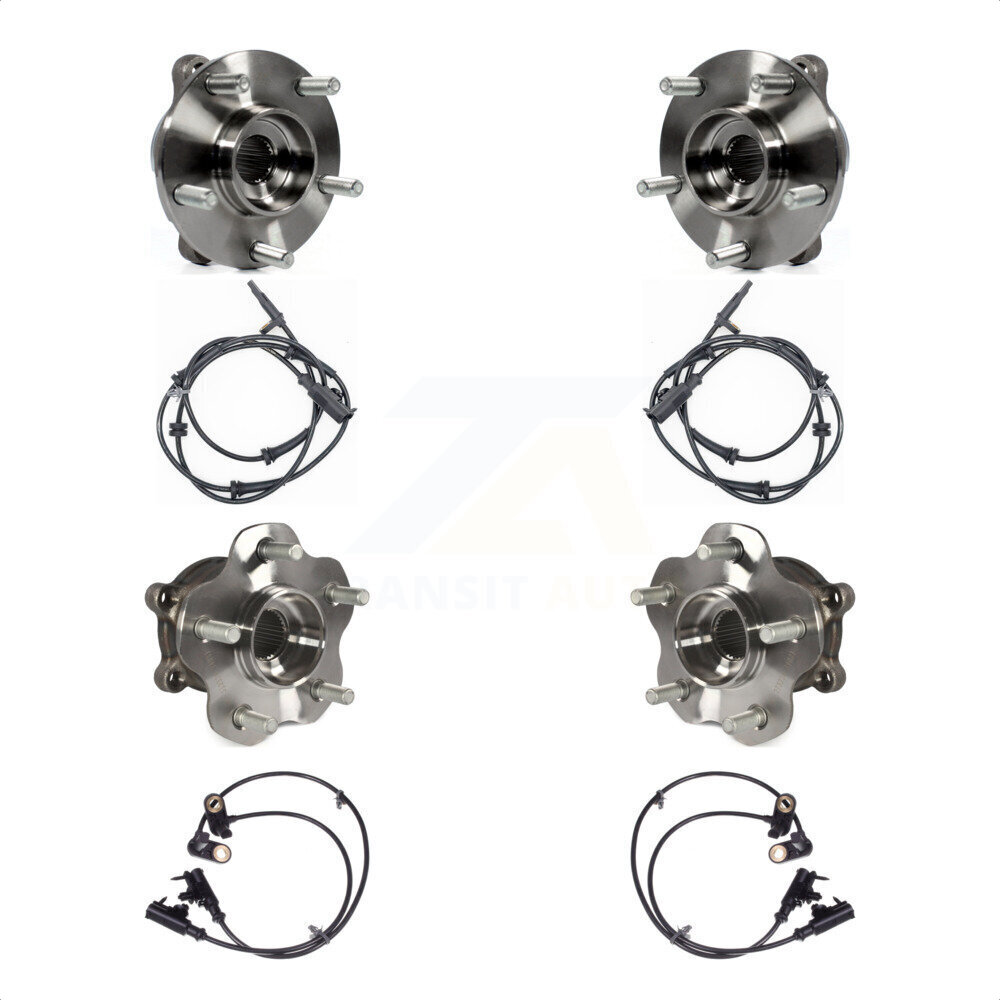 Front Rear Wheel Hub Bearing & ABS Sensor Kit For 2008-2010 INFINITI M35 M45 with Harness K7S-103278