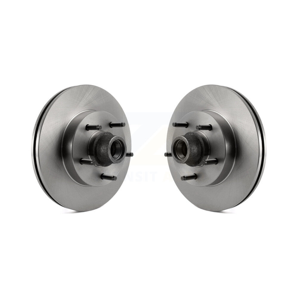Front Disc Brake Rotors And Hub Assembly Pair For Ford E-150 Club Wagon Econoline K8-100040
