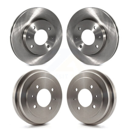 Front Rear Disc Brake Rotors Drums Kit For 2002-2006 Hyundai Elantra Drum rear brakes K8-102090