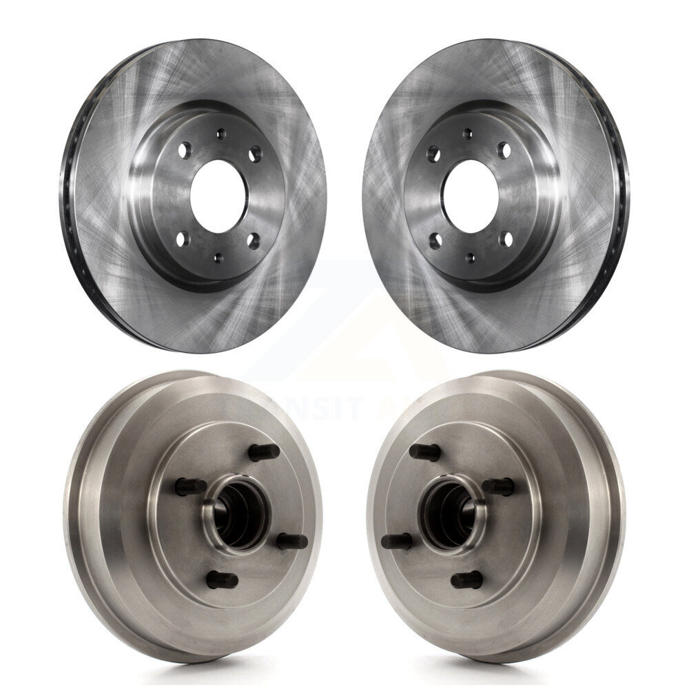 Front Rear Disc Brake Rotors Drums Kit For 2008 Ford Focus Wheel Bearing Included K8-102144