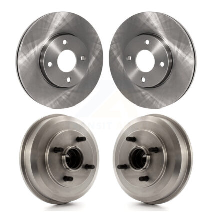 Front Rear Disc Brake Rotors Drums Kit For 2005-2007 Ford Focus Wheel Bearing Included K8-102145