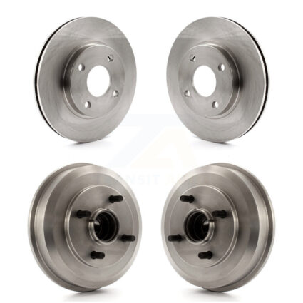 Front Rear Disc Brake Rotors Drums Kit For Ford Focus Wheel Bearing Included K8-102146