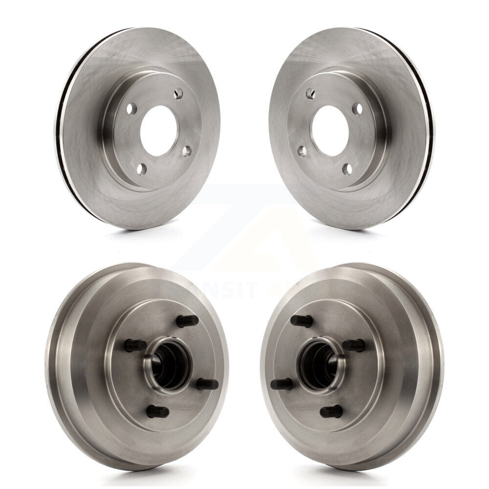 Front Rear Disc Brake Rotors Drums Kit For Ford Focus Wheel Bearing Included K8-102146