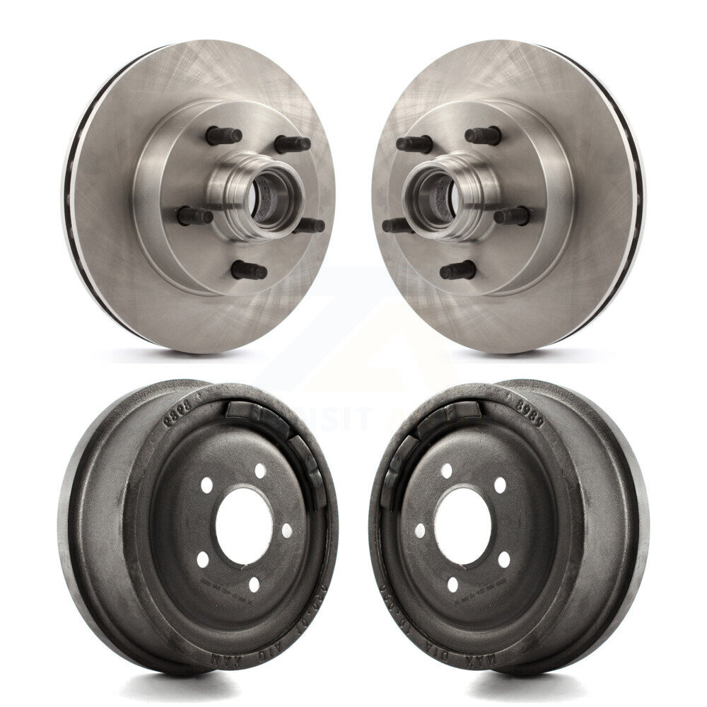 Front Rear Disc Brake Rotors Drum Kit For 1998-1999 Mazda B4000 With 10" Diameter K8-102192