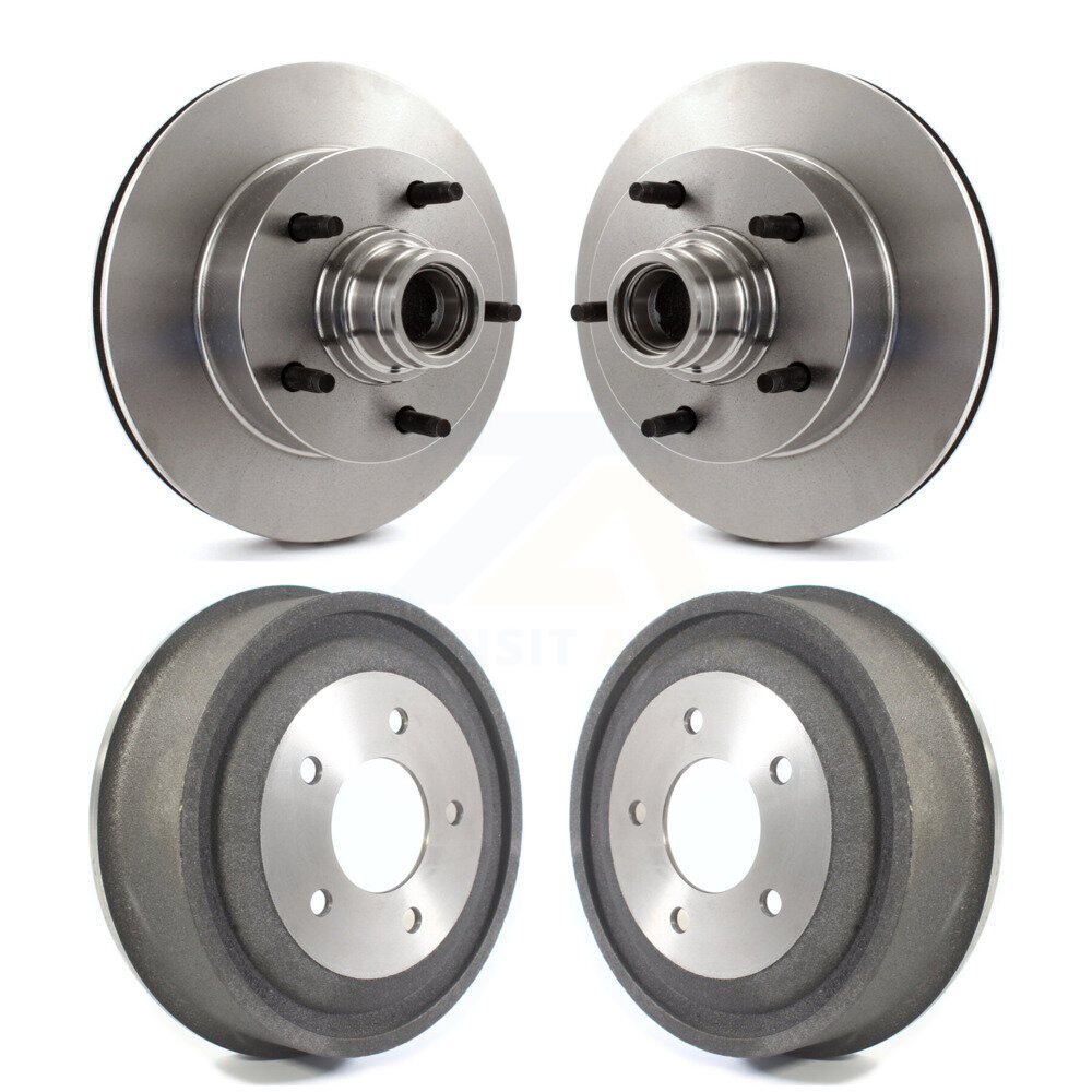 Front Rear Disc Brake Rotors Drums Kit For 2000-2001 Ford E-150 Econoline 2-Wheel ABS K8-102208