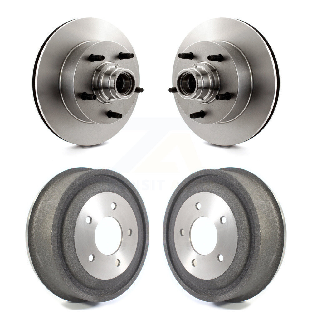 Front Rear Disc Brake Rotors Drums Kit For Ford E-150 Econoline Club Wagon K8-102209