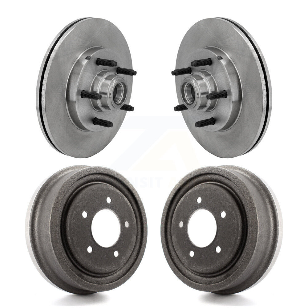 Front Rear Brake Rotor Drum Kit For 1999 Ford F-150 With 5 Lug Wheels 14mm Wheel Lugs K8-102212