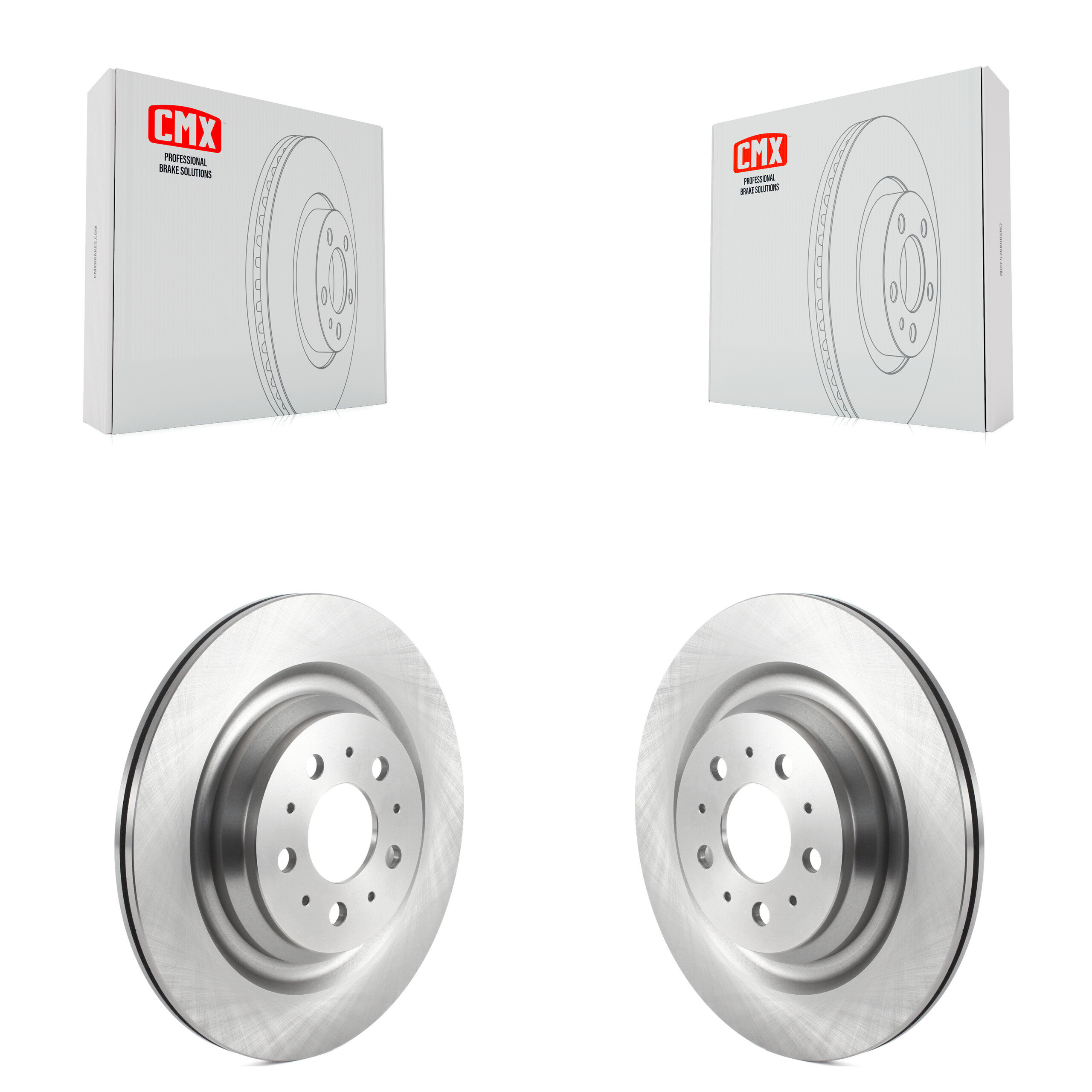 Rear Disc Brake Rotors Pair For 2017-2022 Tesla 3 With Gray Painted Calipers K8-102387