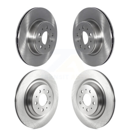 Front Rear Disc Brake Rotors Kit For 2017-2022 Tesla 3 With Gray Painted Calipers K8-102459