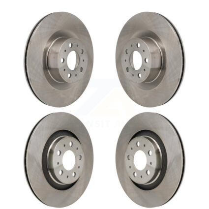 Front Rear Disc Brake Rotors Kit For 2020-2023 Tesla Y With Gray Painted Calipers K8-102570