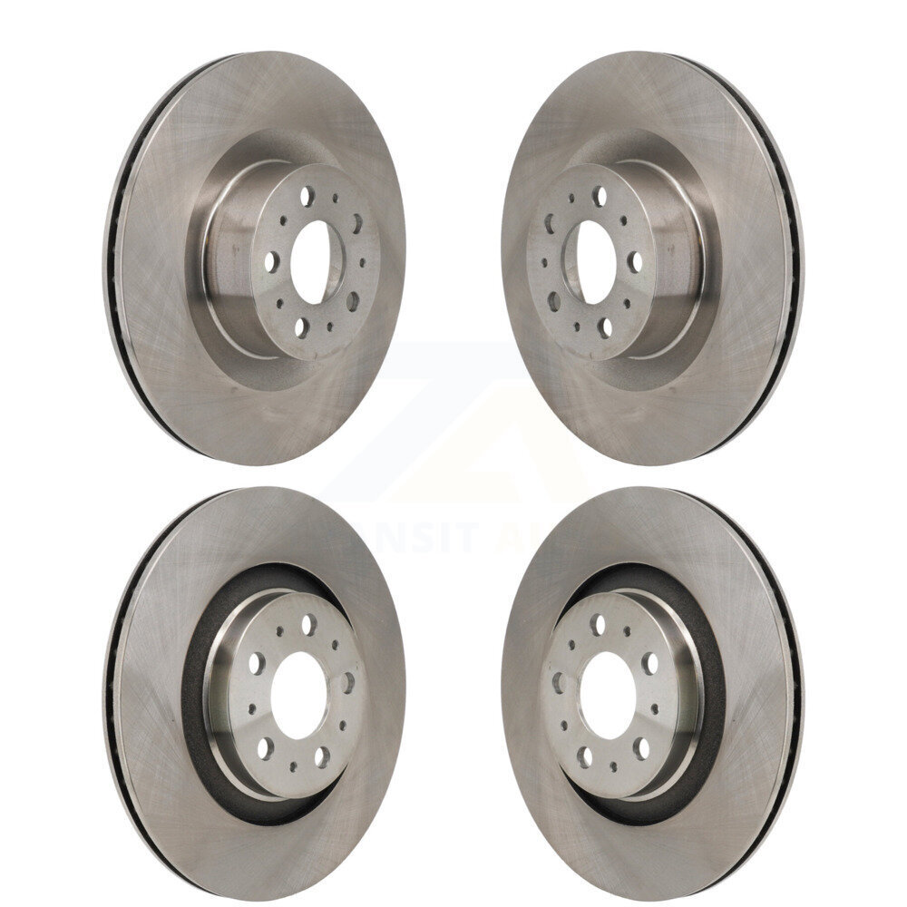 Front Rear Disc Brake Rotors Kit For 2020-2023 Tesla Y With Gray Painted Calipers K8-102570