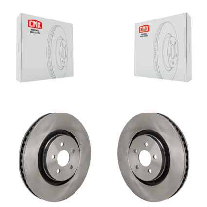 Front Disc Brake Rotors Pair For 2019-2024 Ford Edge 2.7L With Red Painted Calipers K8-102593