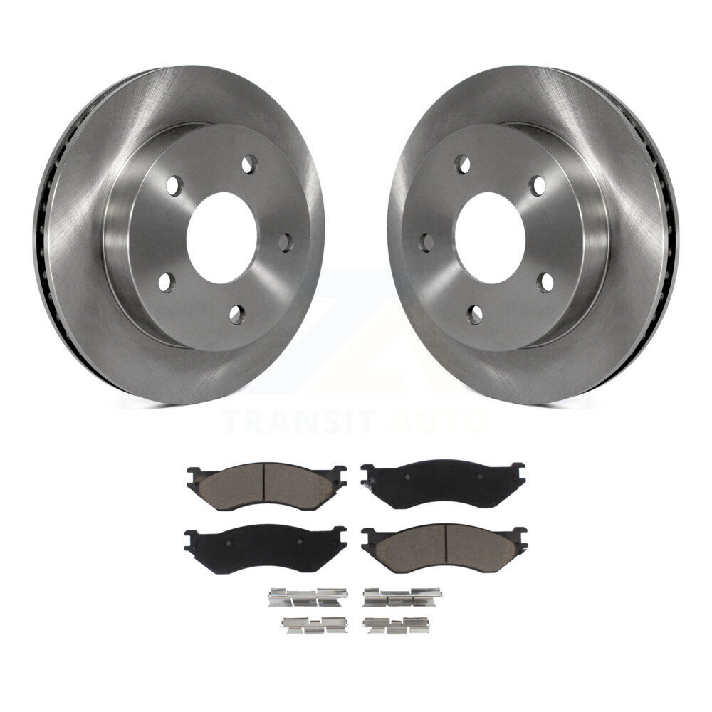 Front Disc Brake Rotors And Ceramic Pads Kit For 2000-2001 Dodge Ram 1500 RWD K8C-100091