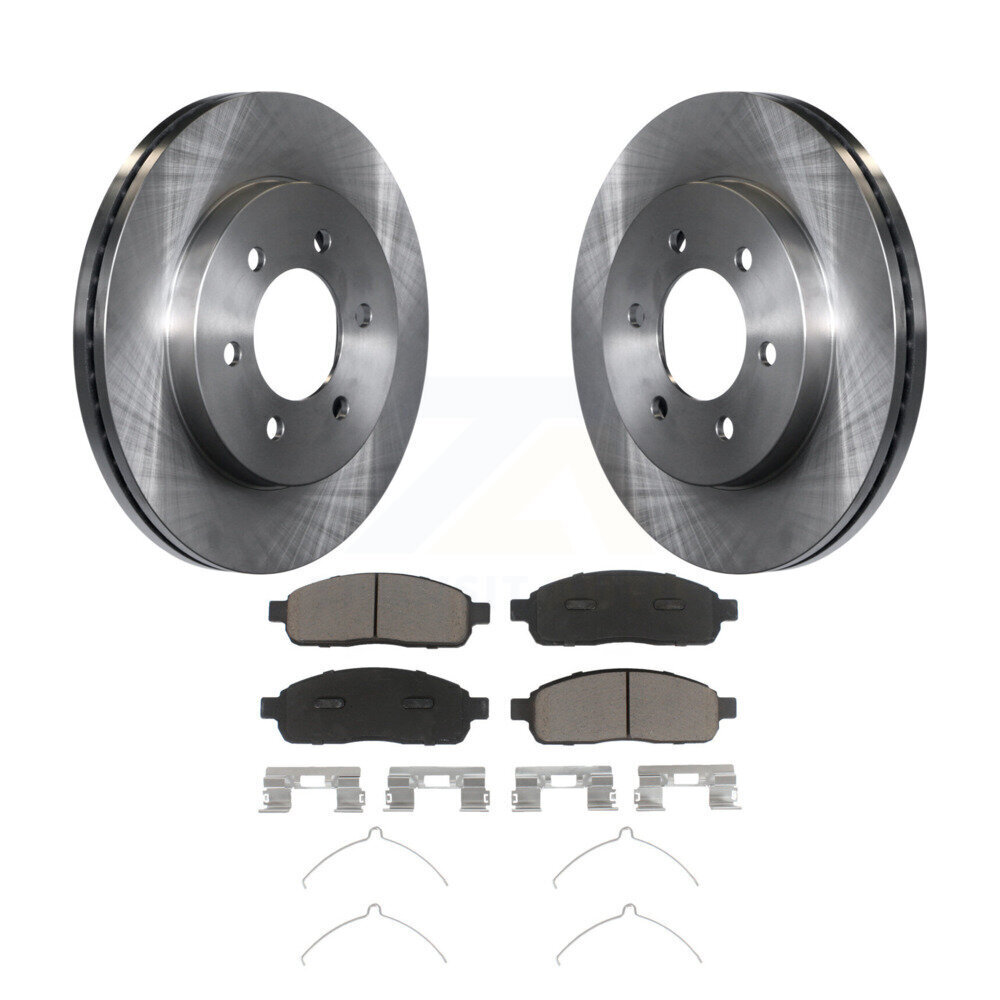Front Brake Rotors & Ceramic Pad Kit For Ford F-150 Lincoln Mark LT With 6 Lug Wheels 4WD K8C-100095