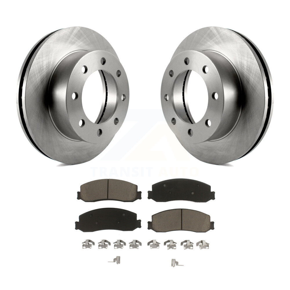 Front Disc Brake Rotors And Ceramic Pads Kit For Ford F-350 Super Duty F-250 4WD K8C-100102