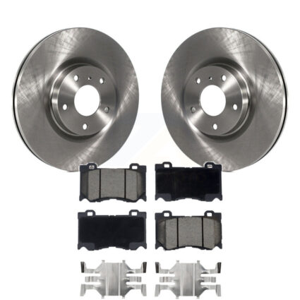 Front Disc Brake Rotors Ceramic Pad Kit For 2009-2013 INFINITI G37 AWD With Brembo Brakes K8C-100163