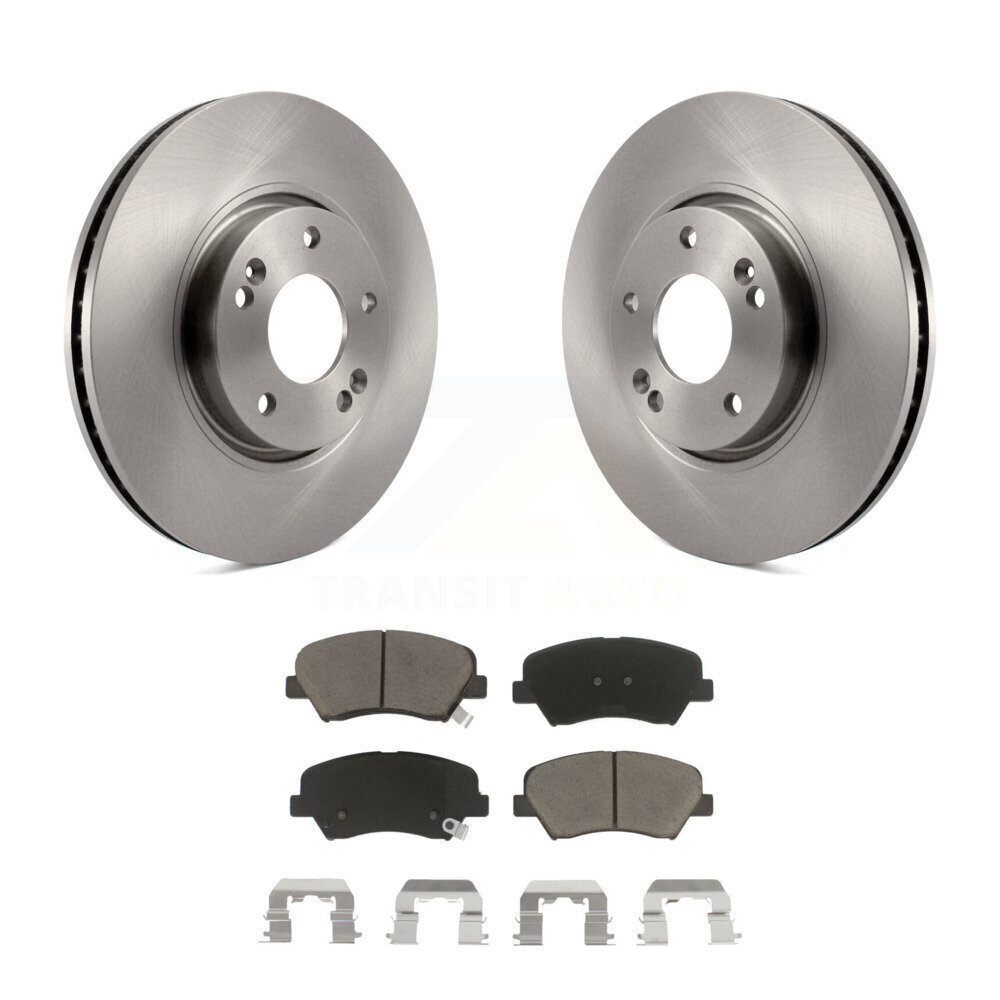 Front Disc Brake Rotors And Ceramic Pad Kit For 2014 Kia Forte SX With 15" Factory Wheels K8C-100279