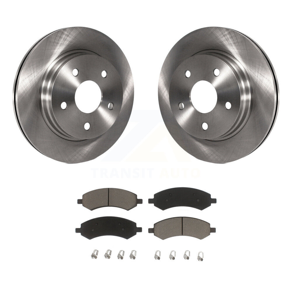 Front Disc Brake Rotors Ceramic Pad Kit For Ram 1500 Classic Dodge Chrysler Aspen Durango K8C-100606