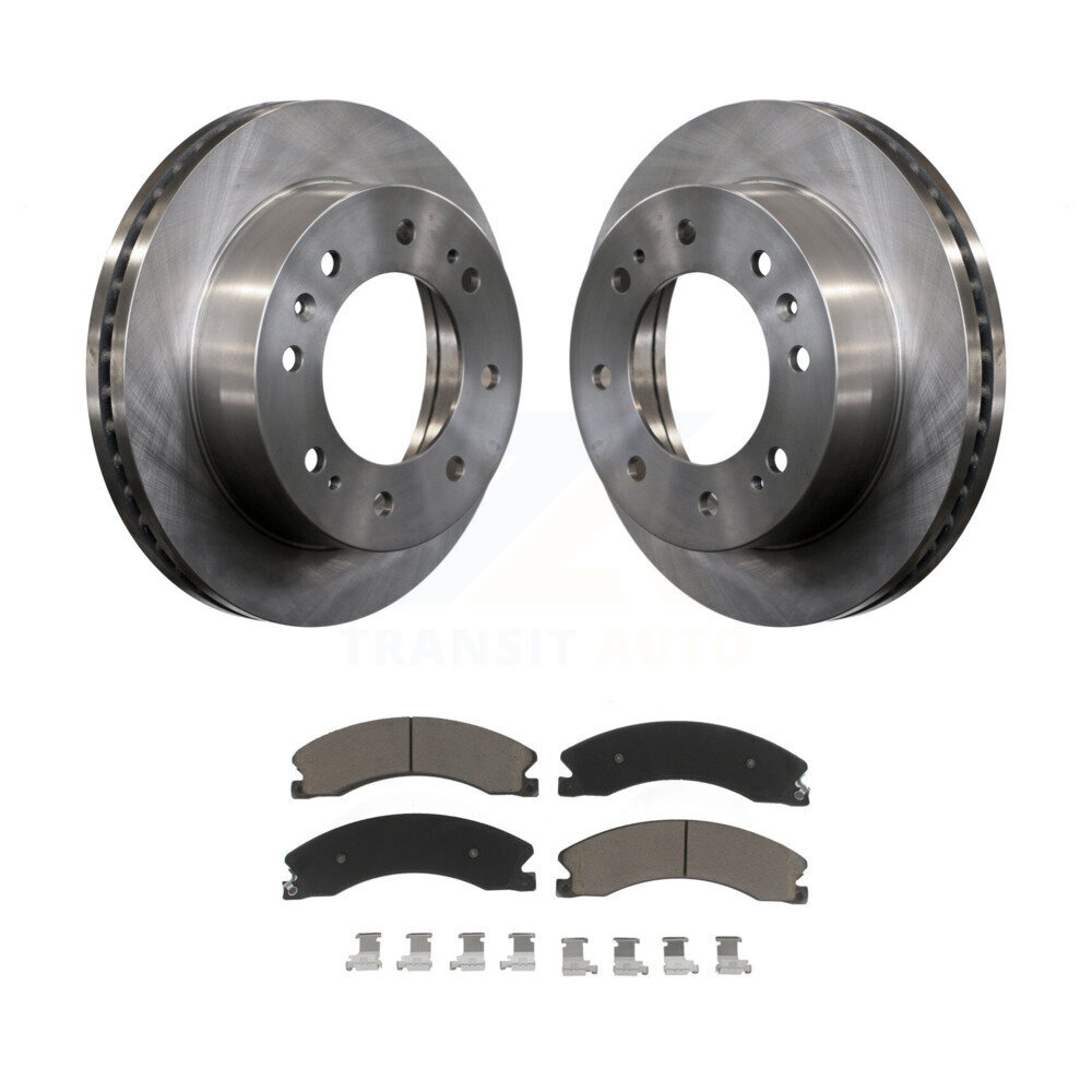 Front Disc Brake Rotors & Ceramic Pad Kit For GMC Chevrolet Sierra 2500 HD Silverado 3500 K8C-100686