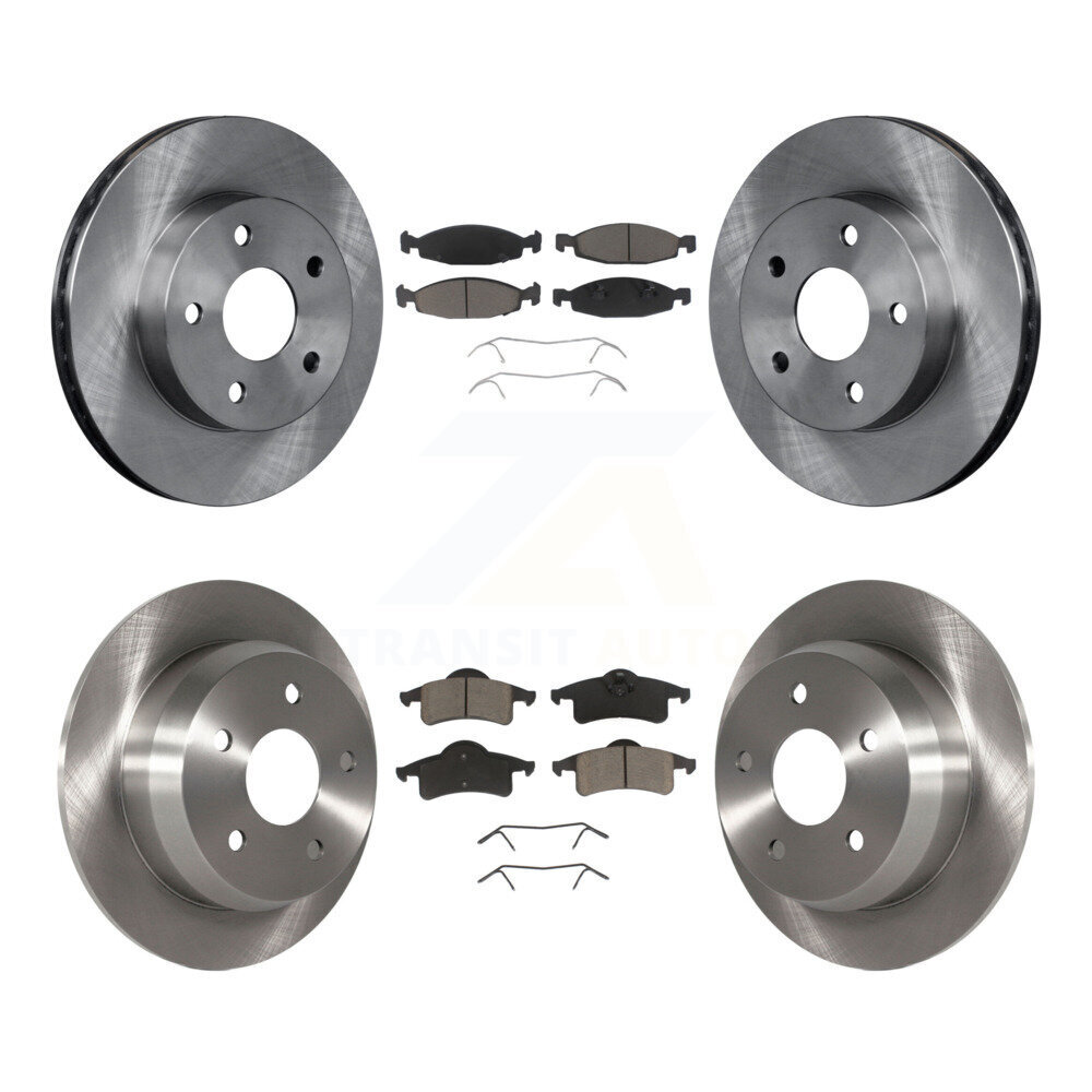 Front Rear Brake Rotor & Ceramic Pad Kit For Jeep Grand Cherokee With Teves ATE Caliper K8C-100718