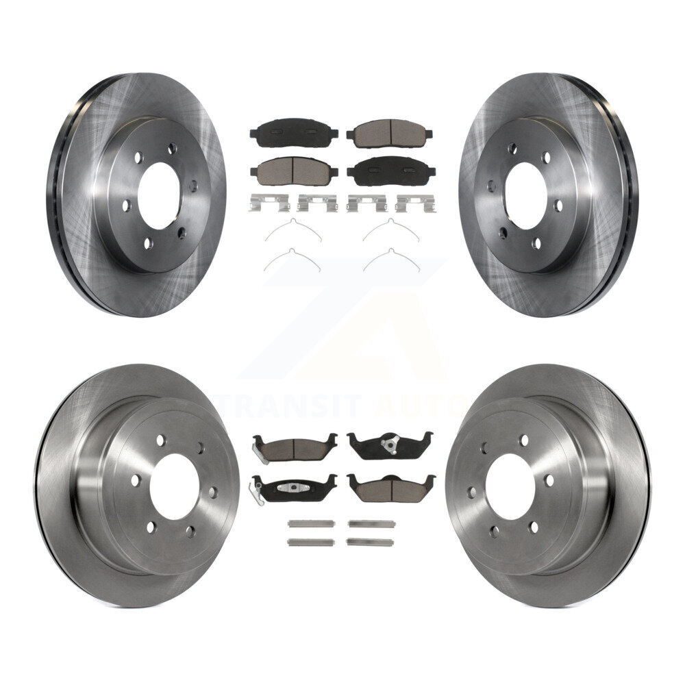 Front Rear Disc Brake Rotors And Ceramic Pads Kit For Ford F-150 Lincoln Mark LT 4WD K8C-100796