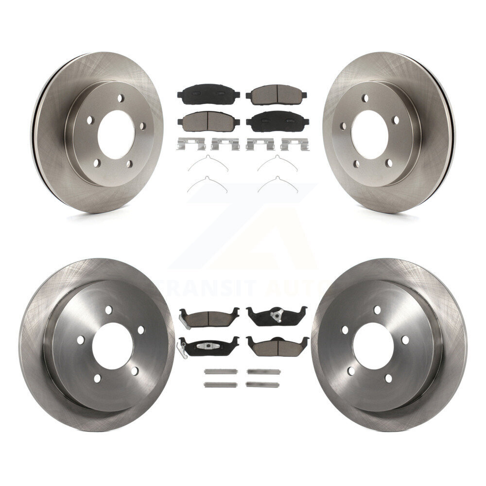 Front Rear Disc Brake Rotors And Ceramic Pads Kit For 2004 Ford F-150 4WD K8C-100798