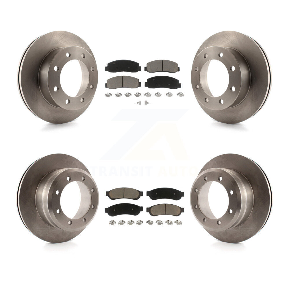 Front Rear Disc Brake Rotors And Ceramic Pads Kit For Ford F-350 Super Duty F-450 K8C-100802
