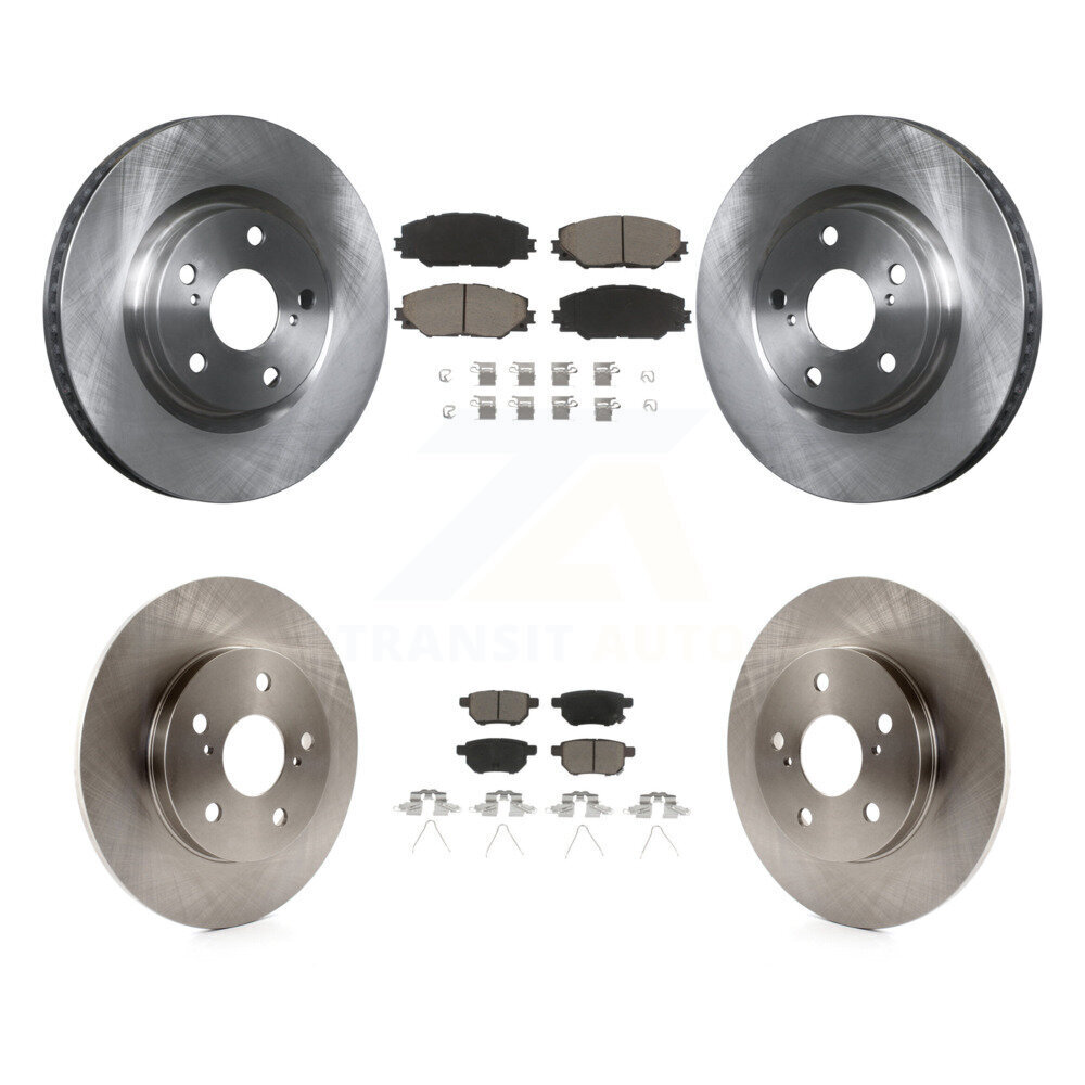 Front Rear Brake Rotors & Ceramic Pad Kit For Toyota Matrix Pontiac Vibe Corolla iM Scion K8C-100815