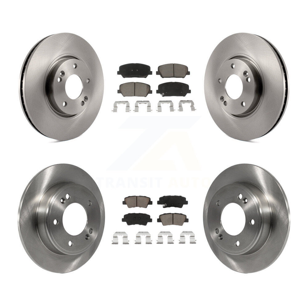 Front Rear Disc Brake Rotors And Ceramic Pads Kit For Kia Forte Forte5 Koup K8C-100866