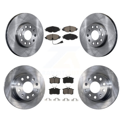 Front Rear Brake Rotors Ceramic Pad Kit For 2015 Volkswagen Golf SportWagen DIESEL engine K8C-100880