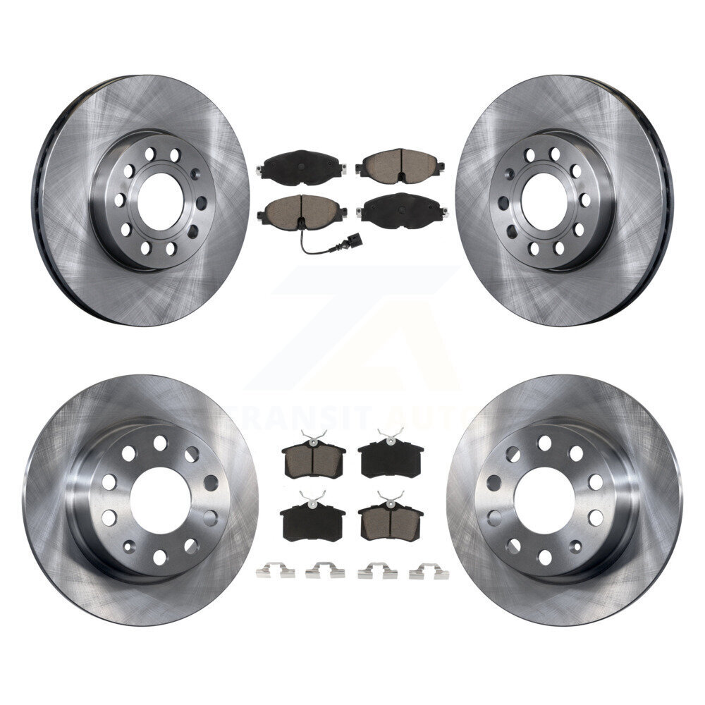 Front Rear Brake Rotors Ceramic Pad Kit For 2015 Volkswagen Golf SportWagen DIESEL engine K8C-100880
