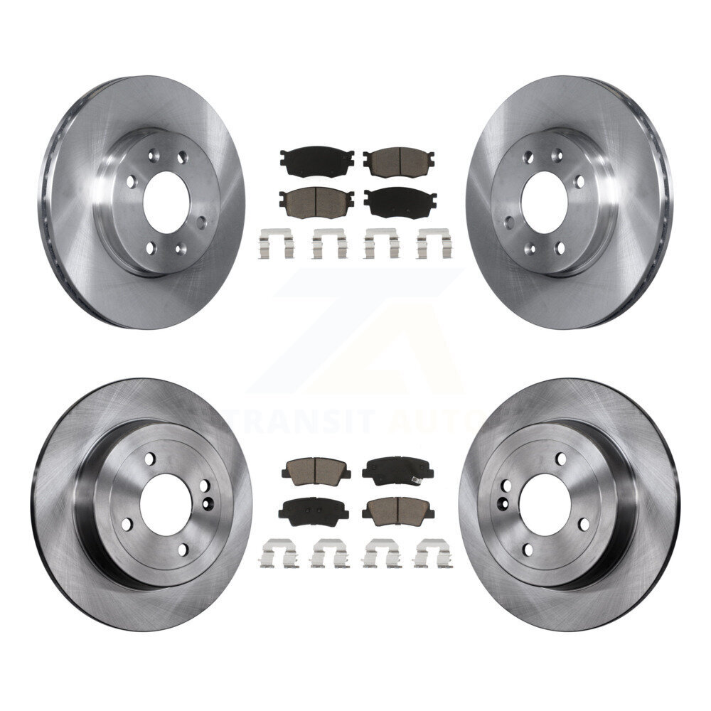 Front Rear Disc Brake Rotors And Ceramic Pads Kit For 2011 Hyundai Accent K8C-101001