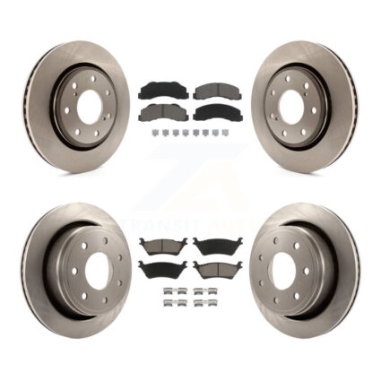 Front Rear Disc Brake Rotors & Ceramic Pad Kit For 2012-2014 Ford F-150 With 7 Lug Wheels K8C-101152